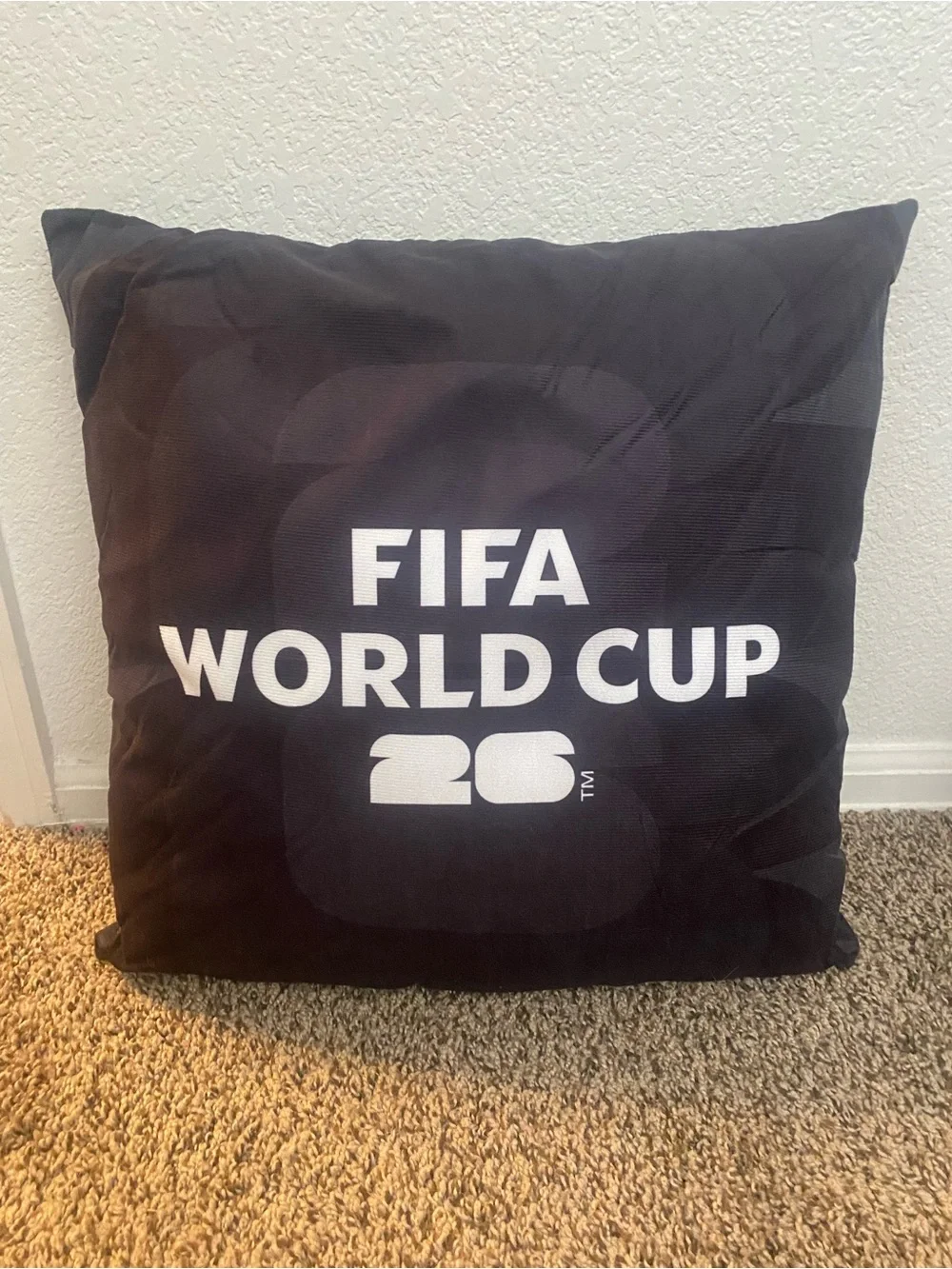 FIFA World Cup 26 Black Logo Throw Pillow